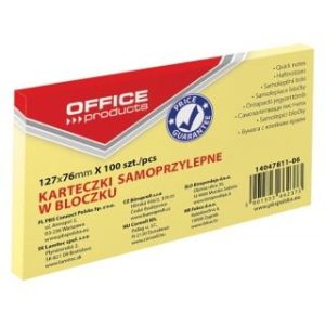 Notes Autoadeziv 76×127 mm, Galben, 100 file Office Products