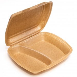 Caserola Polistiren Bio 2 Compartimente, 100buc/set