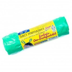 Saci Menajeri cu Snur 35L Verzi, Eher