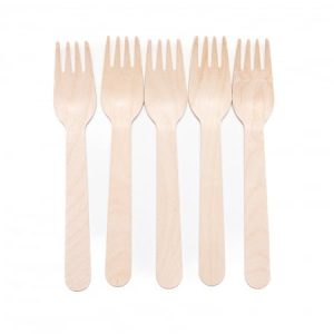 Tacamuri Furculite Lemn 100buc/set Bio