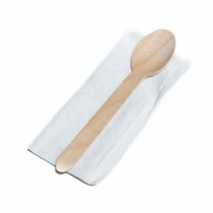 Tacamuri Lingura Lemn si Servetel Ambalate Individual 100buc/set