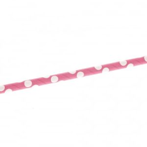 Paie Biodegradabile din Hartie, Roz cu Alb 25buc/set