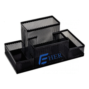 Suport Accesorii Birou 4 Compartimente Plasa Metalica Eher